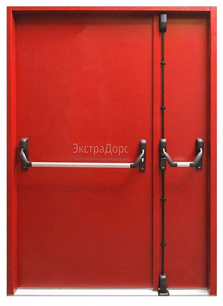 Противопожарная дверь EI 60 дымогазонепроницаемая красная с антипаникой в Сергиев посаде  купить