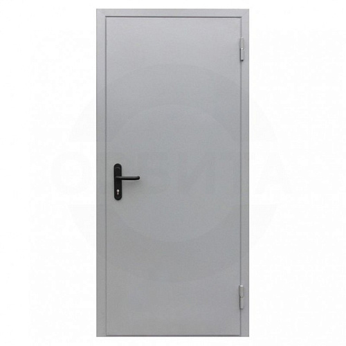 Распашная дверь огнестойкая однопольная с порошковым напылением серая